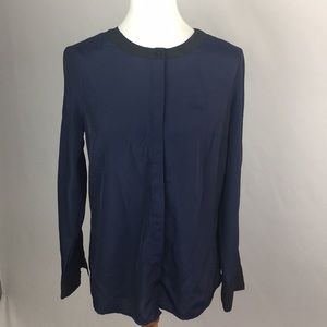 J. Crew Factory Contrast Trim Blouse